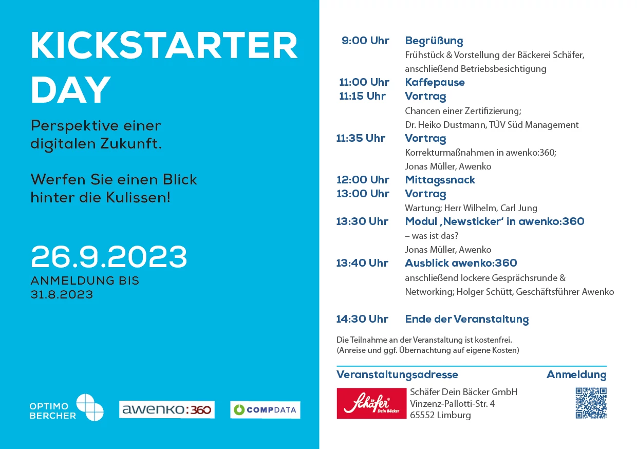 Programm Ist Day OptimoBercher - Kickstarter Day für digitales Qualitätsmanagement